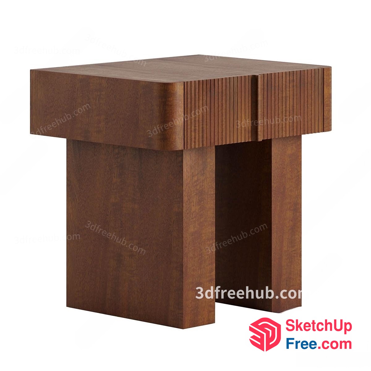 Wooden Side Table 3D SketchUp File