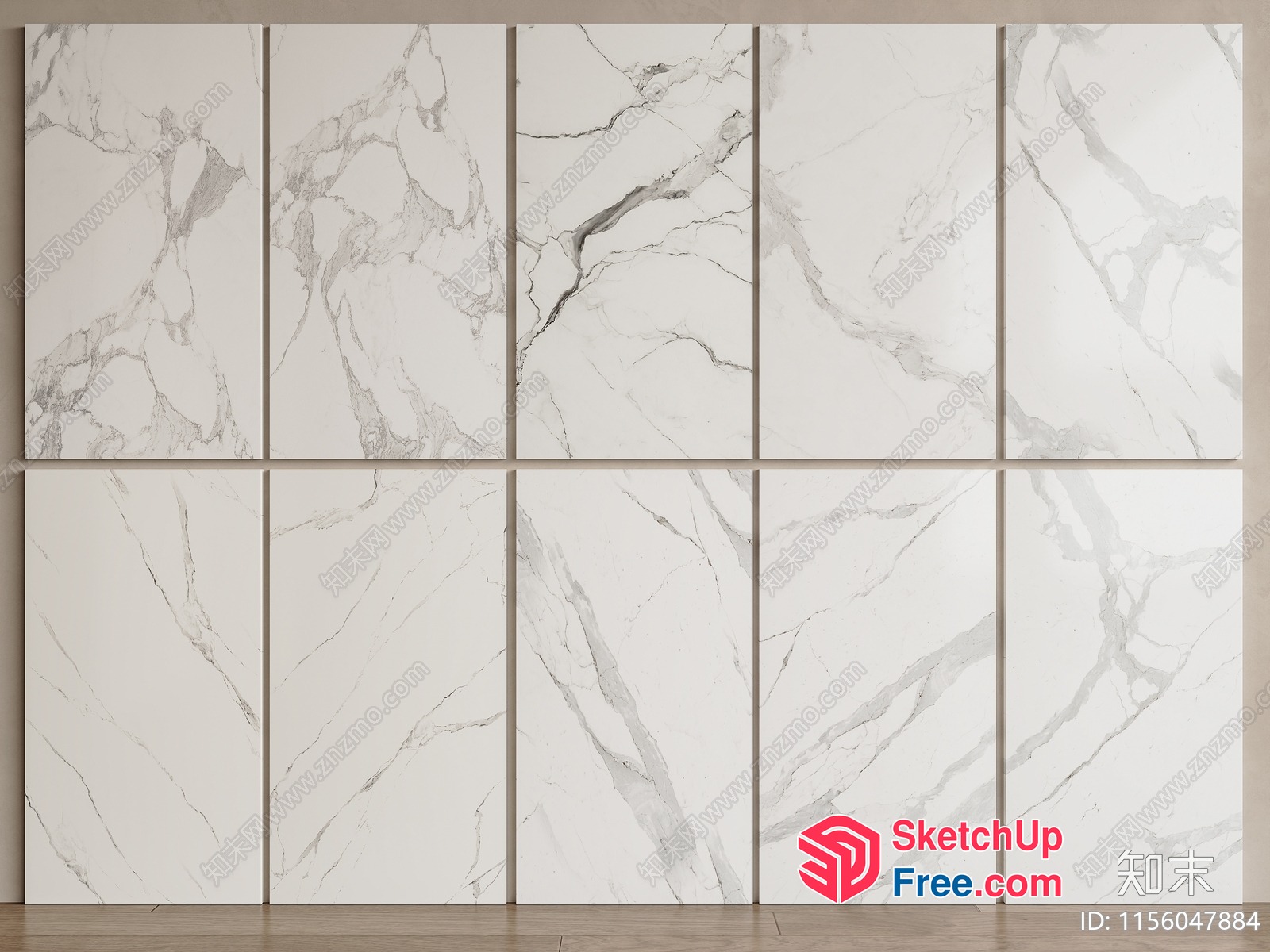 Marble-Inspired Wall Paneling 3D SketchUp File
