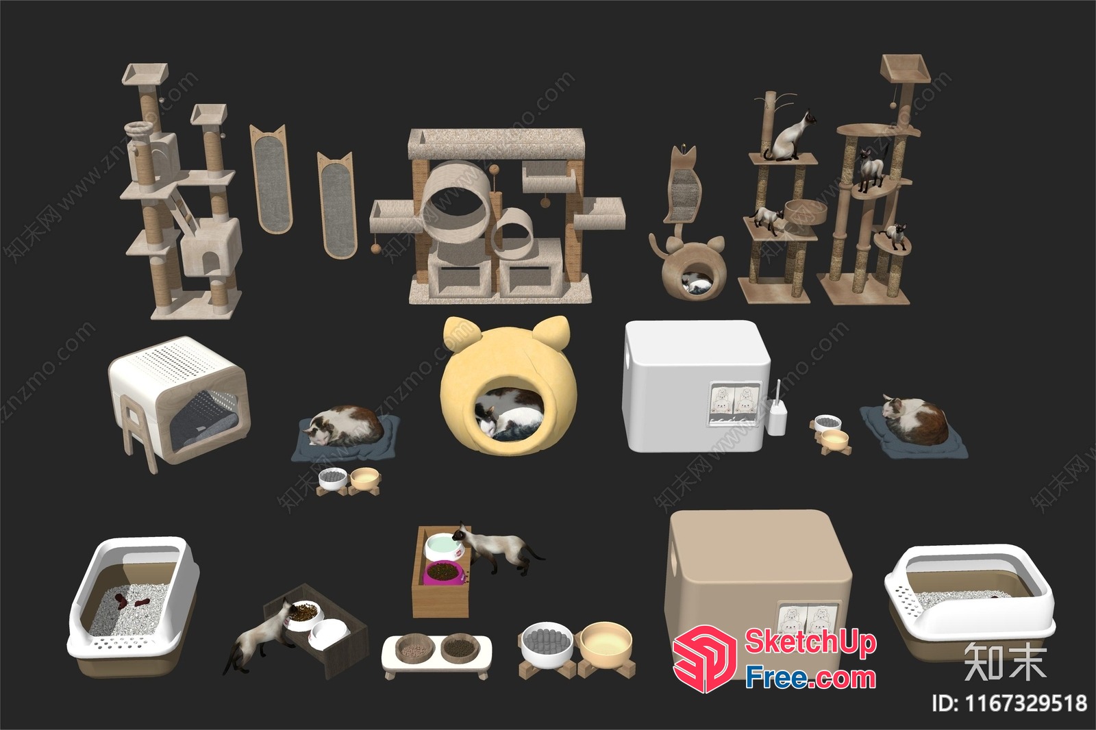 3D Models Of Cat Furniture And Accessories 3D SketchUp File