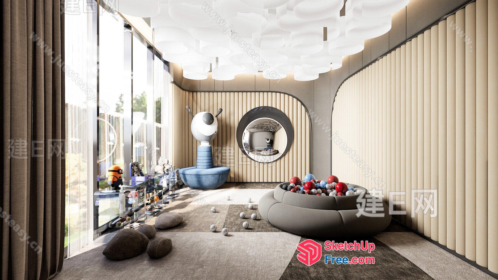 Modern Luxury Playroom With Futuristic Decor 3D SketchUp File