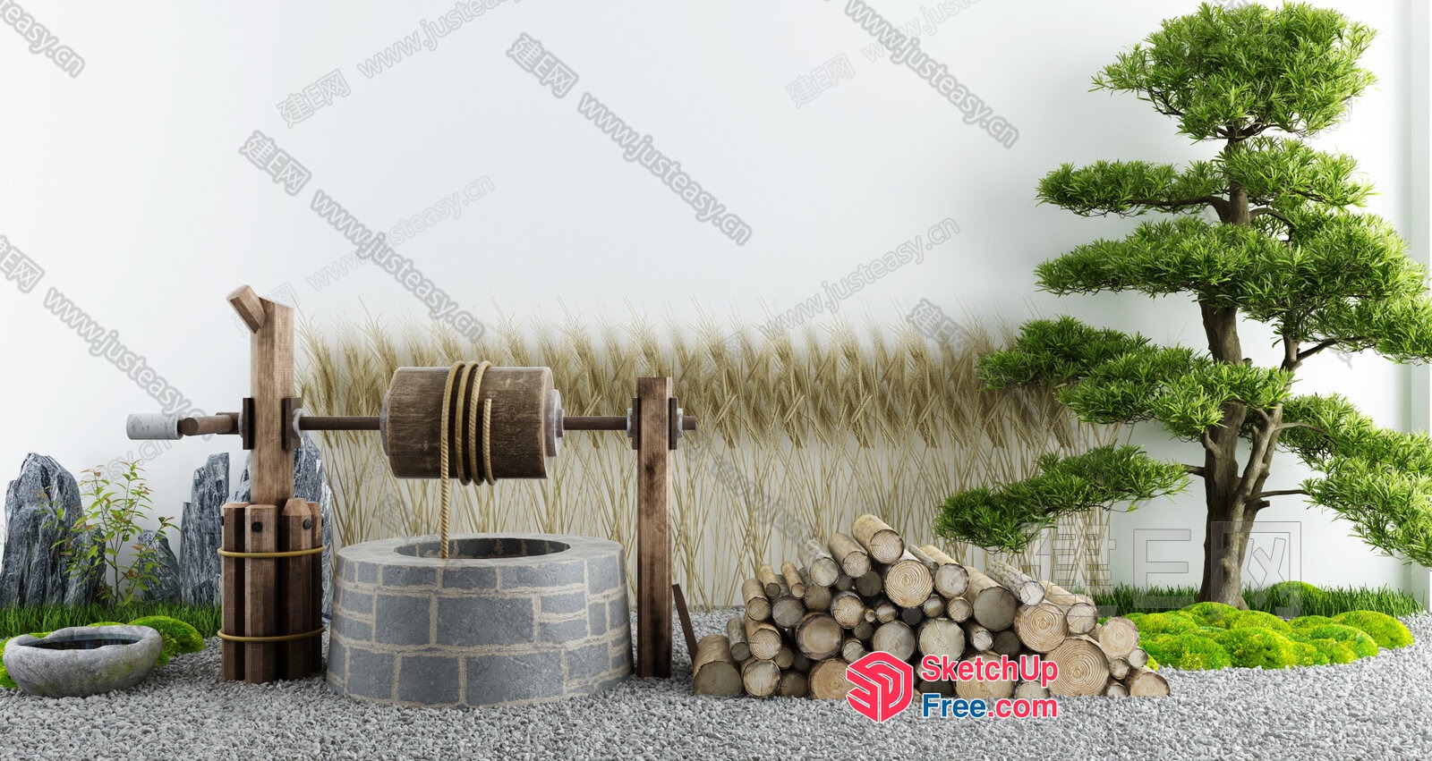Japanese Style Wabi-Sabi Inspired Interior Decor 3D SketchUp File