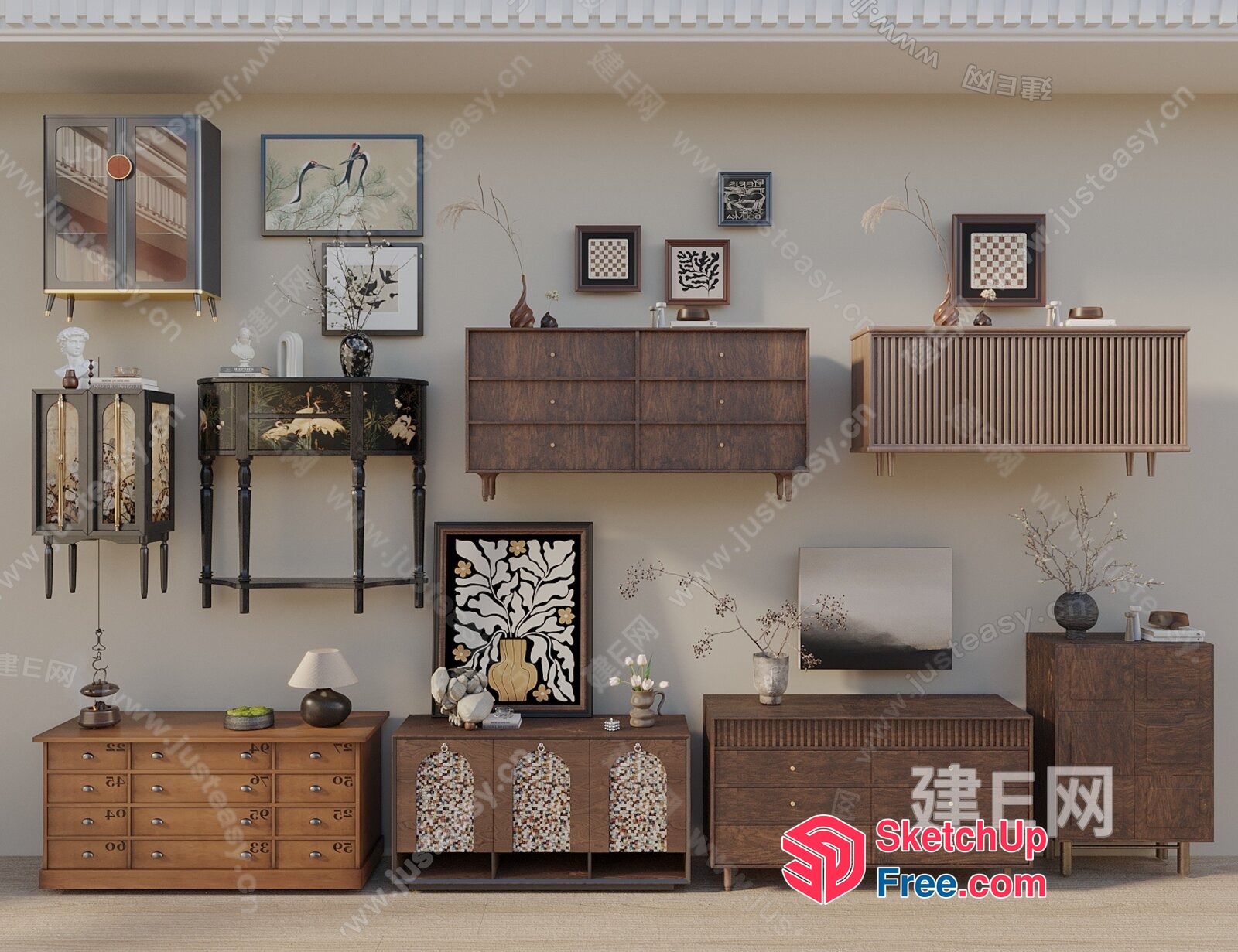 Japanese Style Furniture Collection 3D SketchUp File