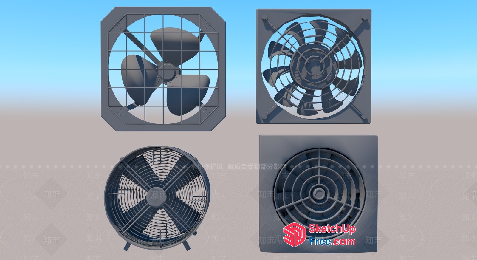 Industrial Fans For Ventilation And Air Circulation 3D SketchUp File