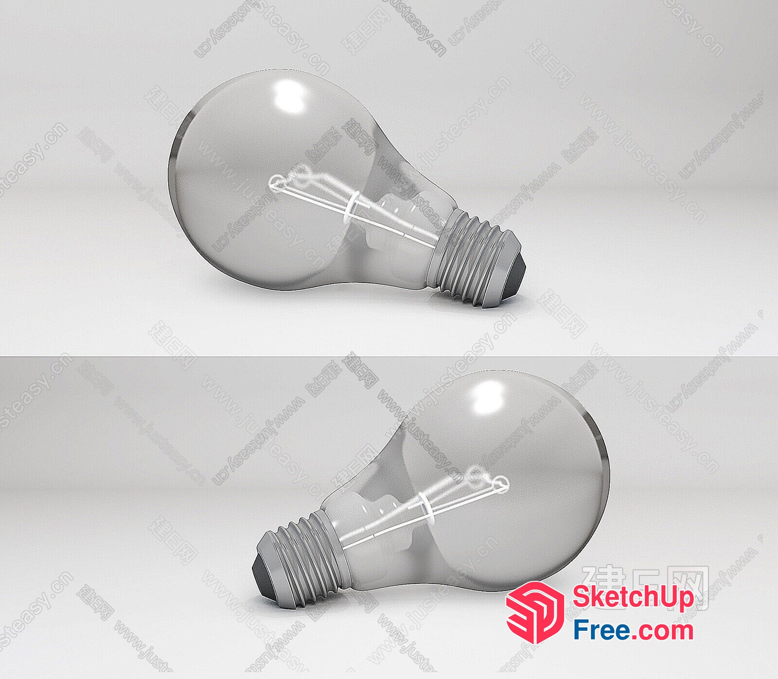 Two Lightbulbs Against A Neutral Background 3D SketchUp File
