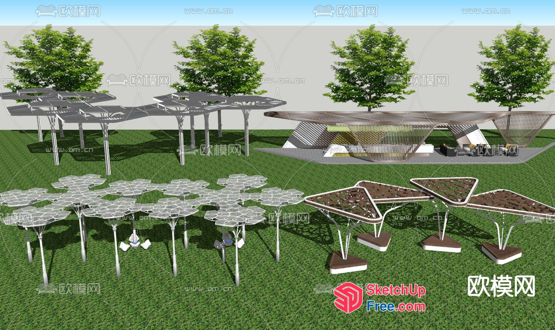 Futuristic Tree-Shaped Furniture Set 3D SketchUp File