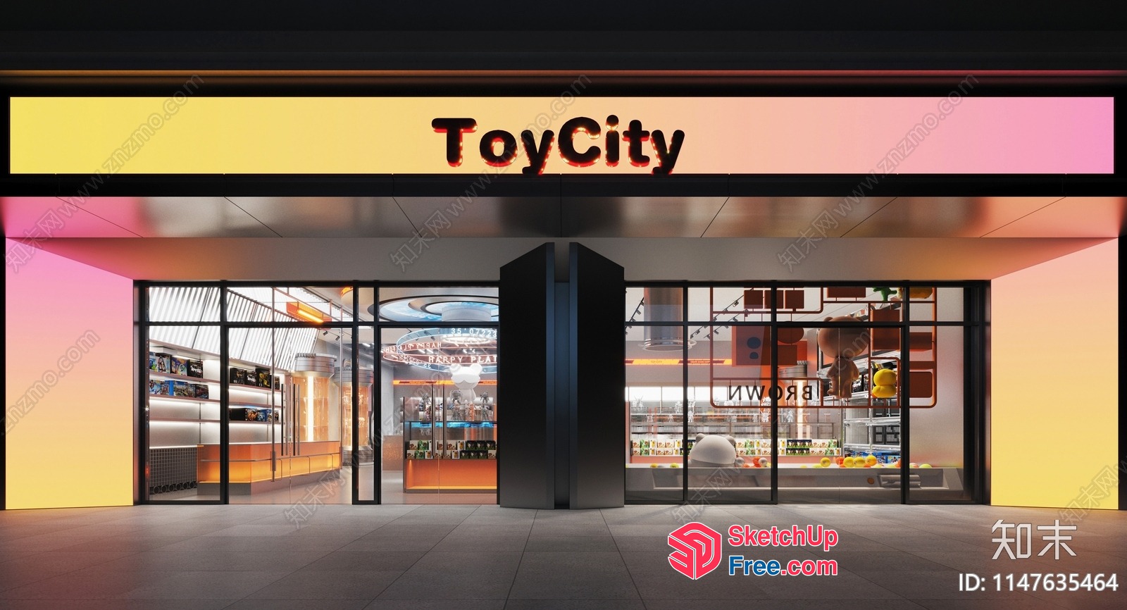 Toy City Store Entrance 3D SketchUp File