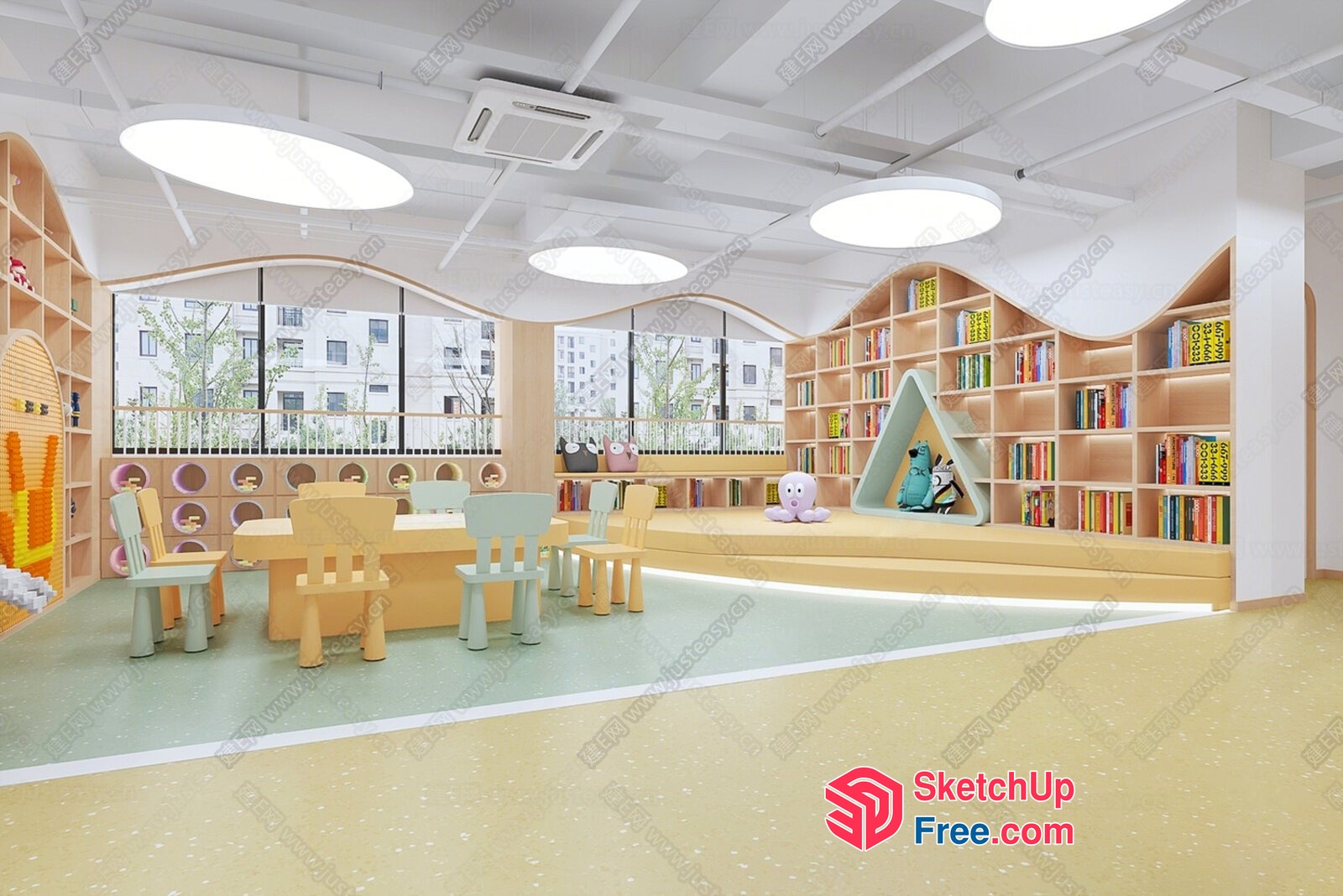 Modern And Colorful Children'S Playroom Interior 3D SketchUp File