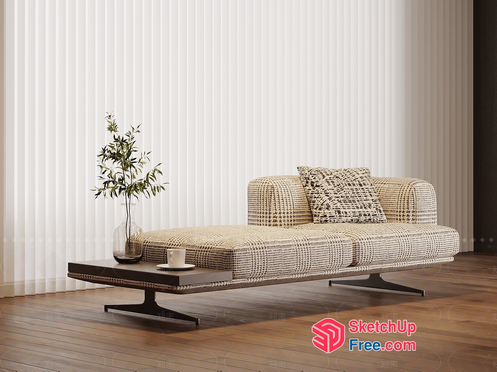 Elegant Living Room Sofa And Coffee Table Arrangement 3D SketchUp File