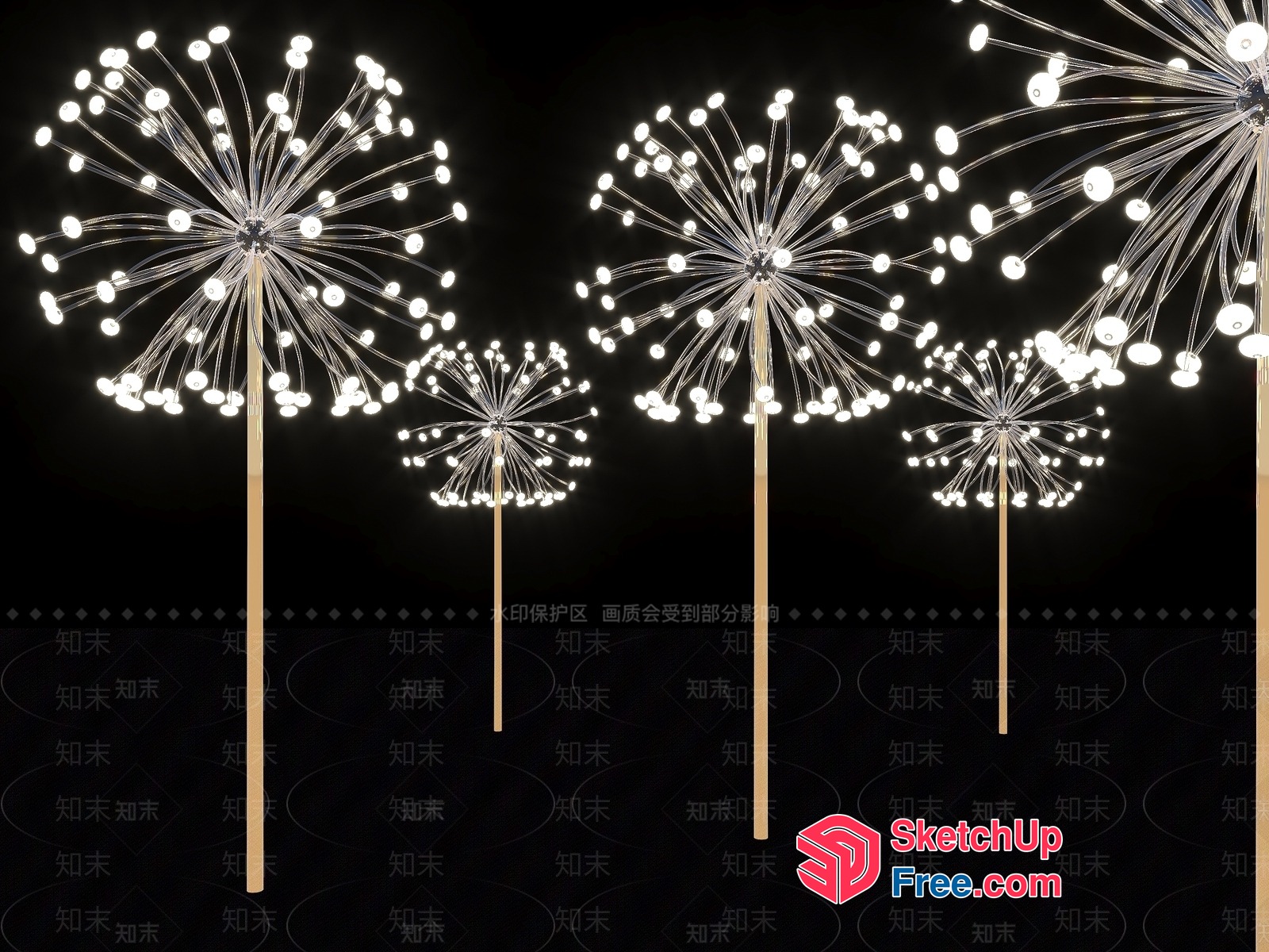 Sparkling Light Sculptures 3D SketchUp File