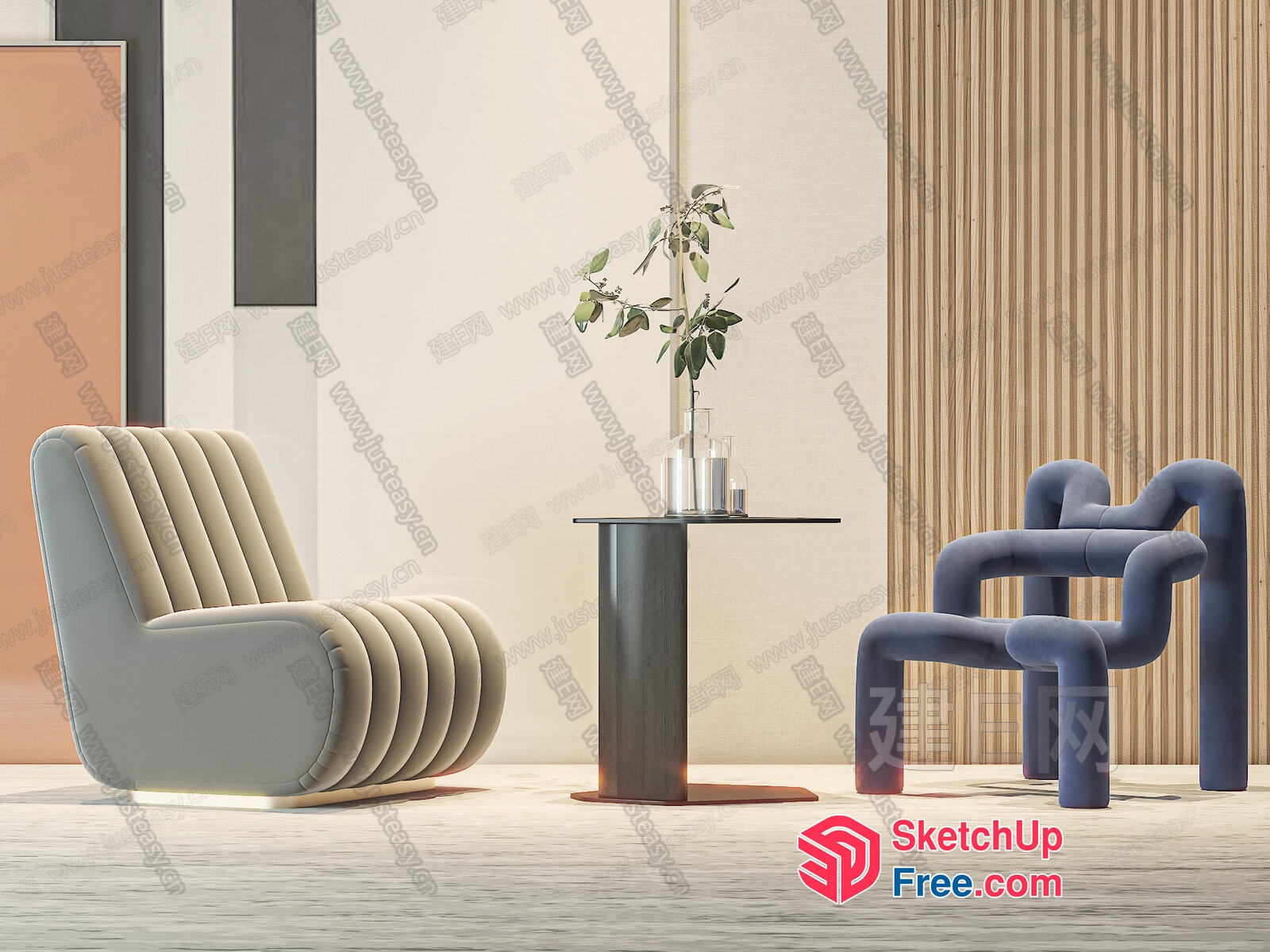 Modern Contemporary Interior Scene 3D SketchUp File