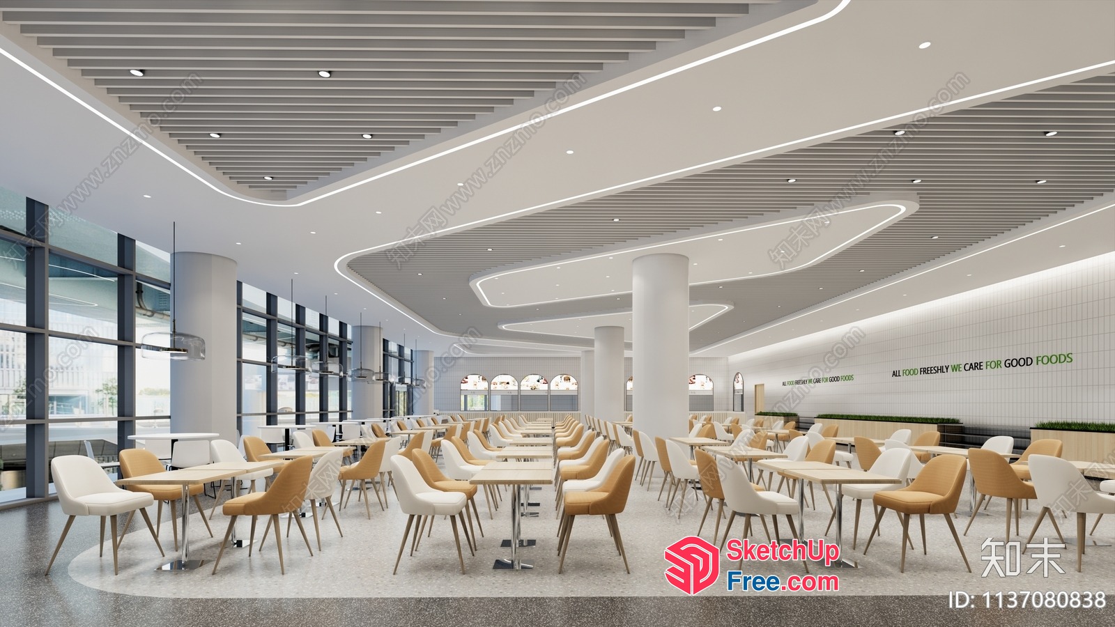 Modern Minimalist Restaurant Interior Design 3D SketchUp File