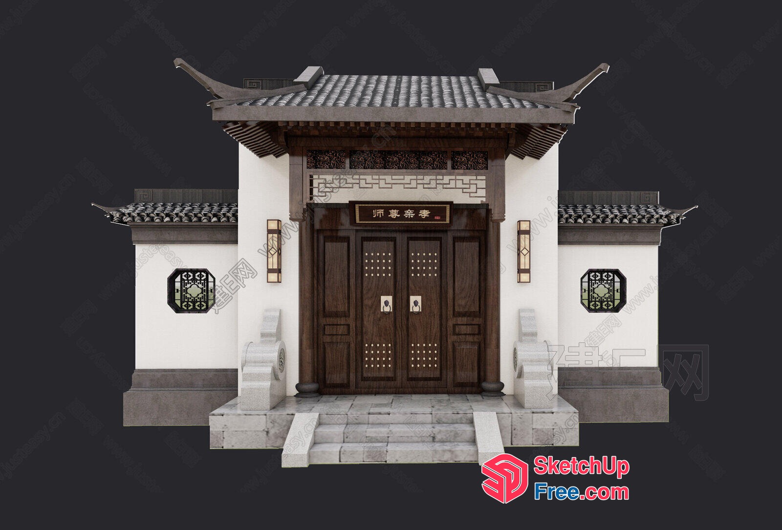 Traditional Chinese Architectural Entrance 3D SketchUp File