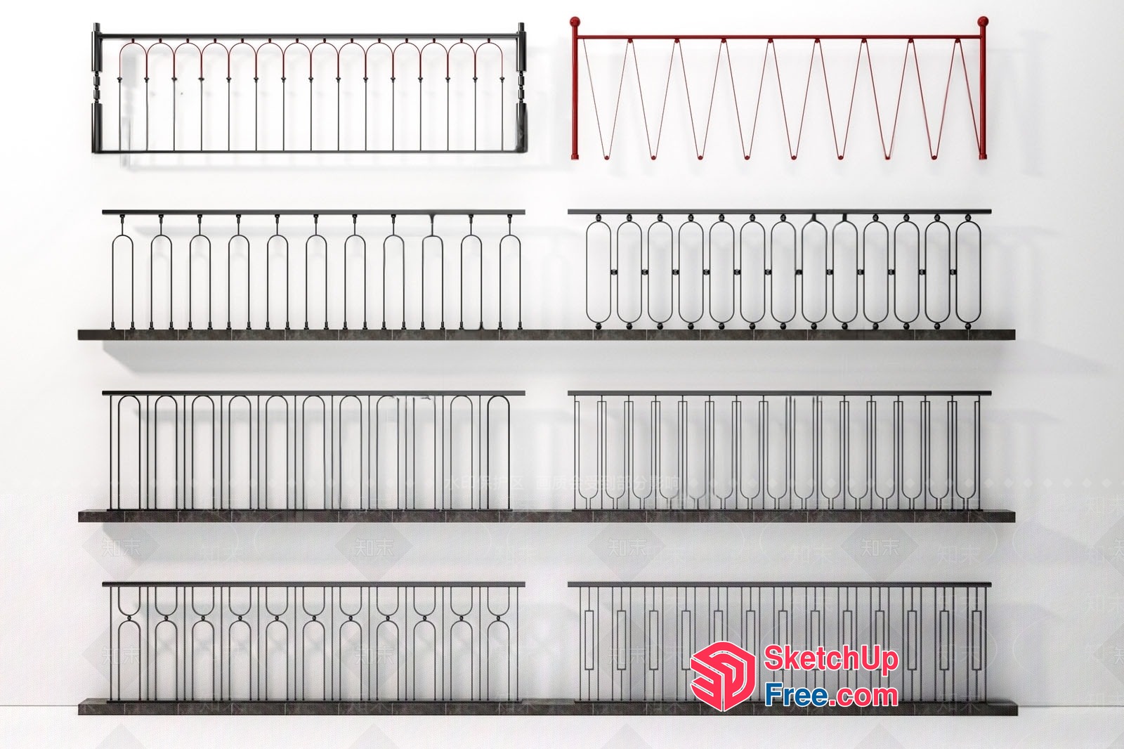 Balcony Railing Designs Collection 3D SketchUp File