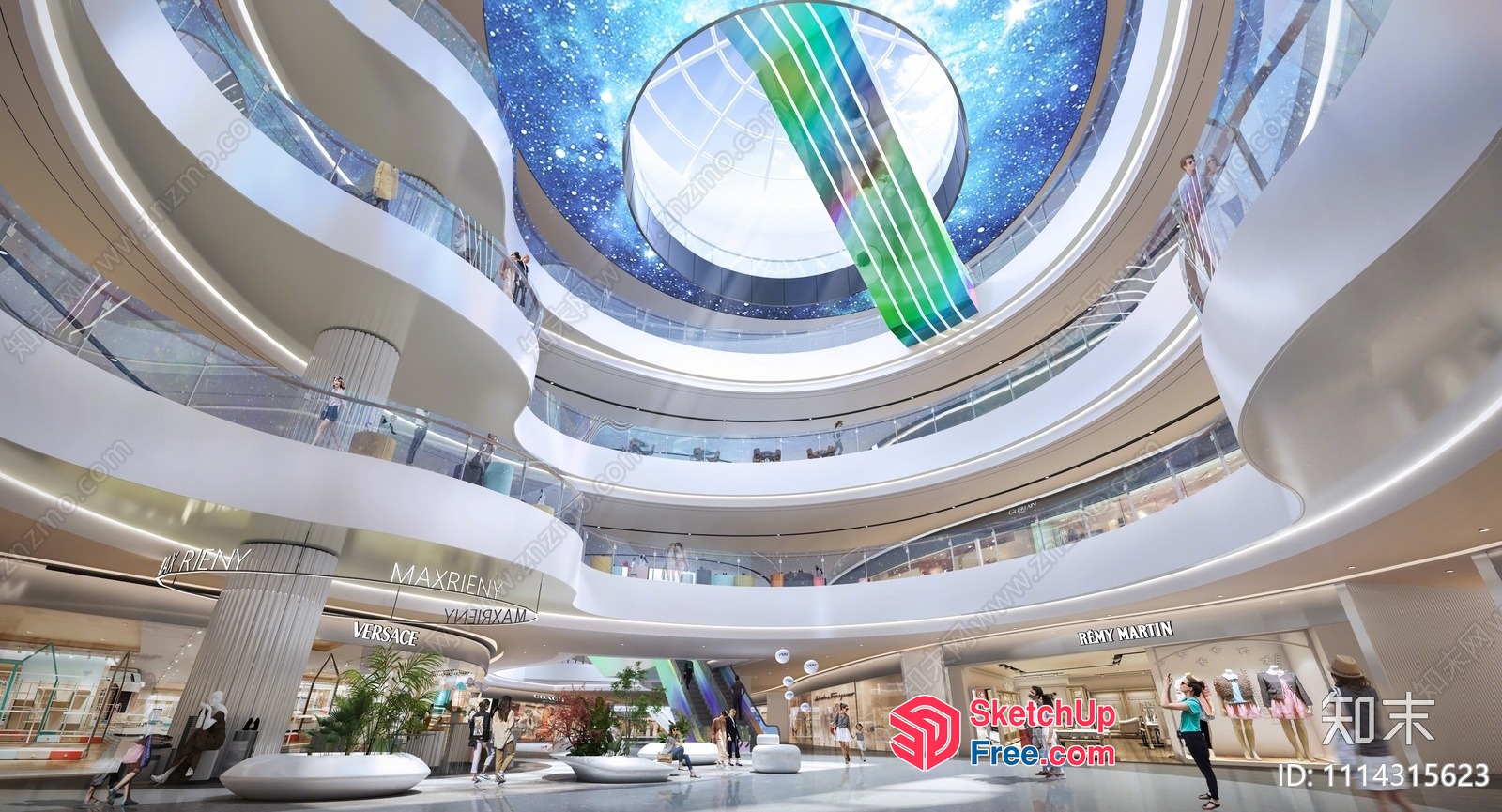 Luxurious Modern Shopping Mall Interior 3D SketchUp File