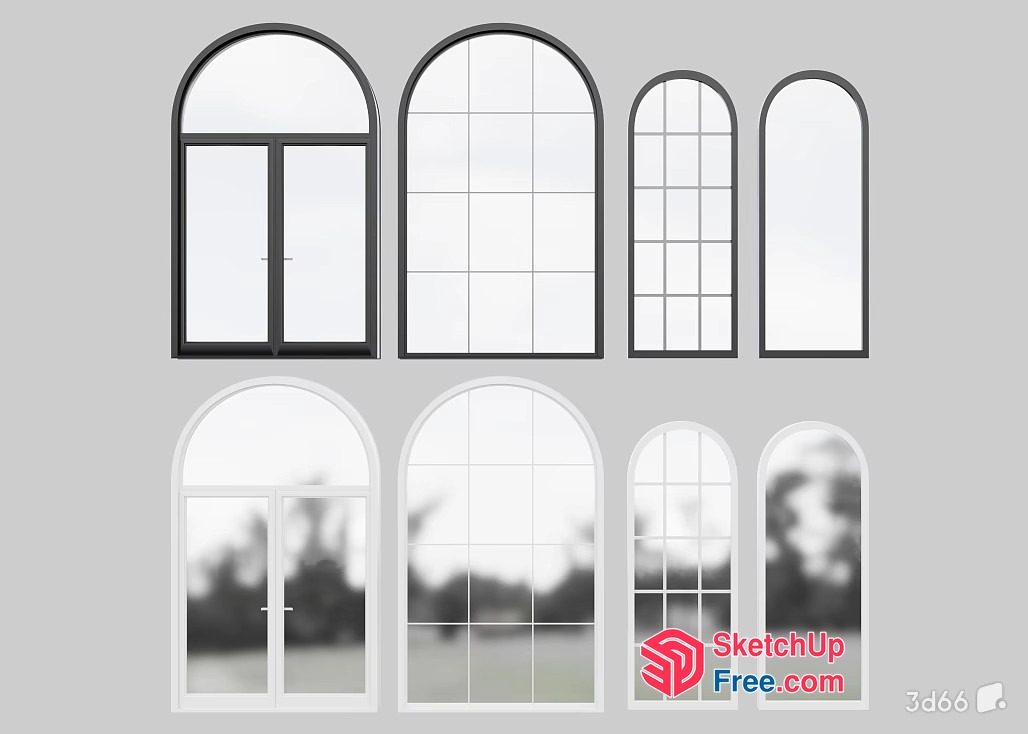 Elegant Arched Windows And Doors 3D SketchUp File
