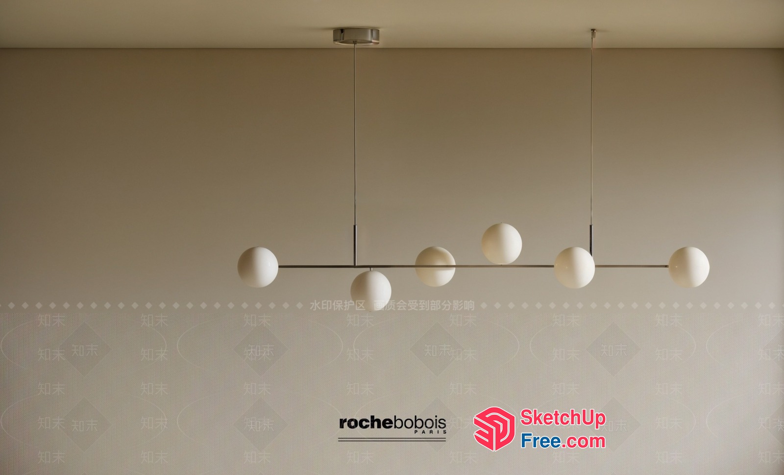 Modern Minimalist Ceiling Light Fixture 3D SketchUp File