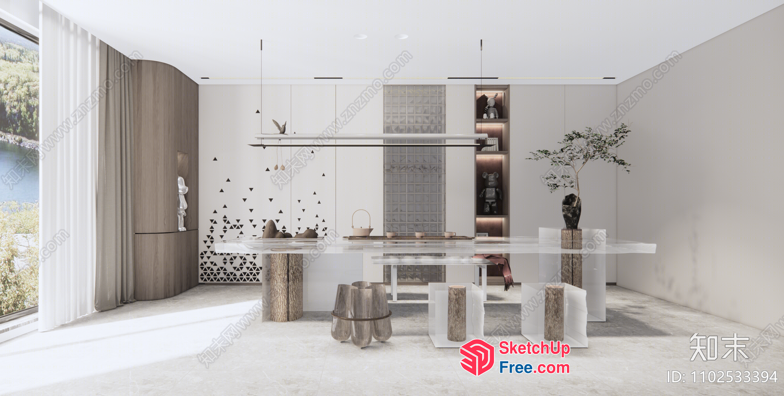 Minimalist Wabi-Sabi Style Interior 3D SketchUp File