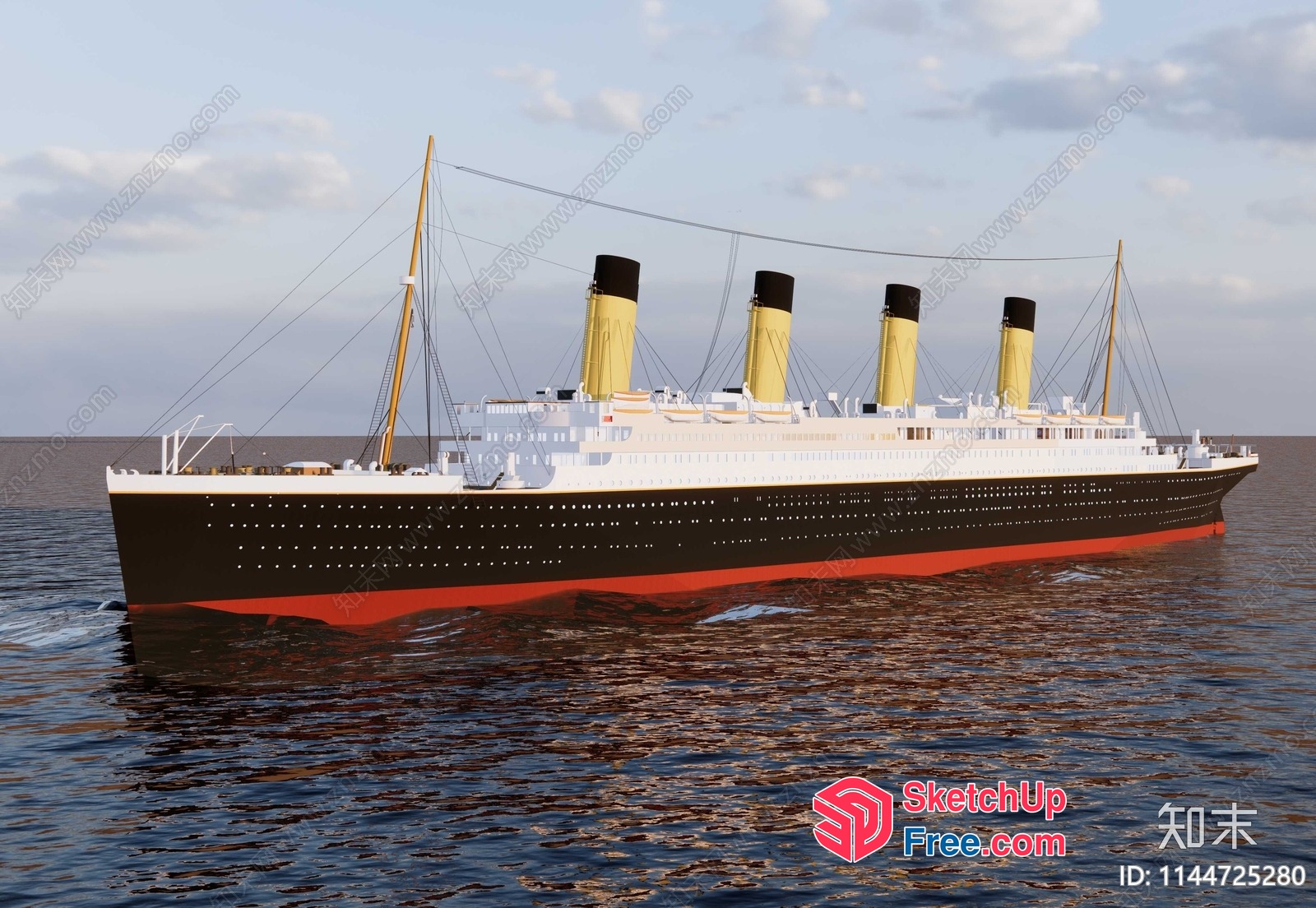 Large Ocean Liner Ship 3D SketchUp File