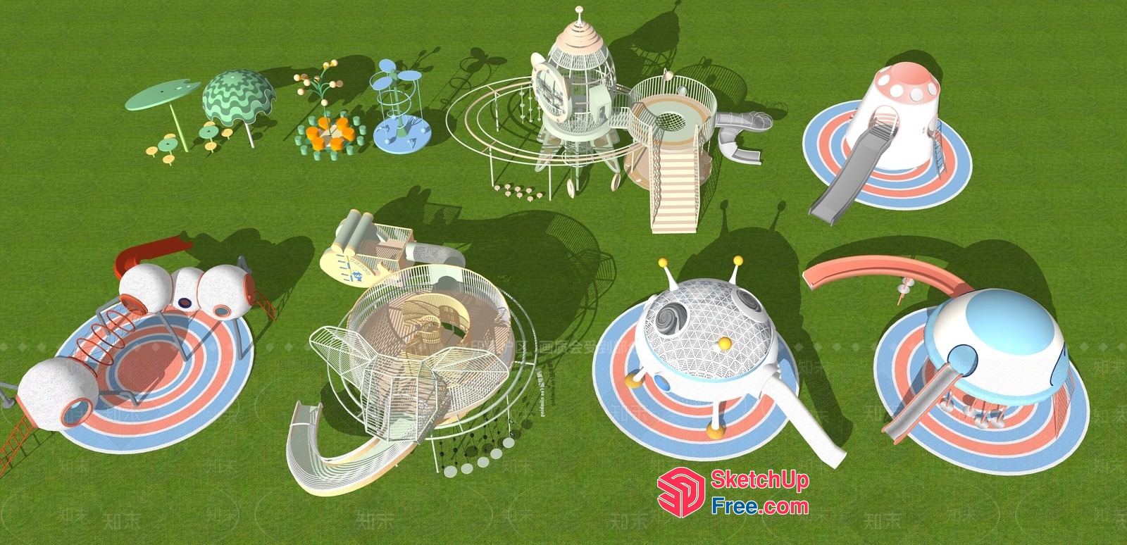 Futuristic Space-Themed Playground 3D SketchUp File