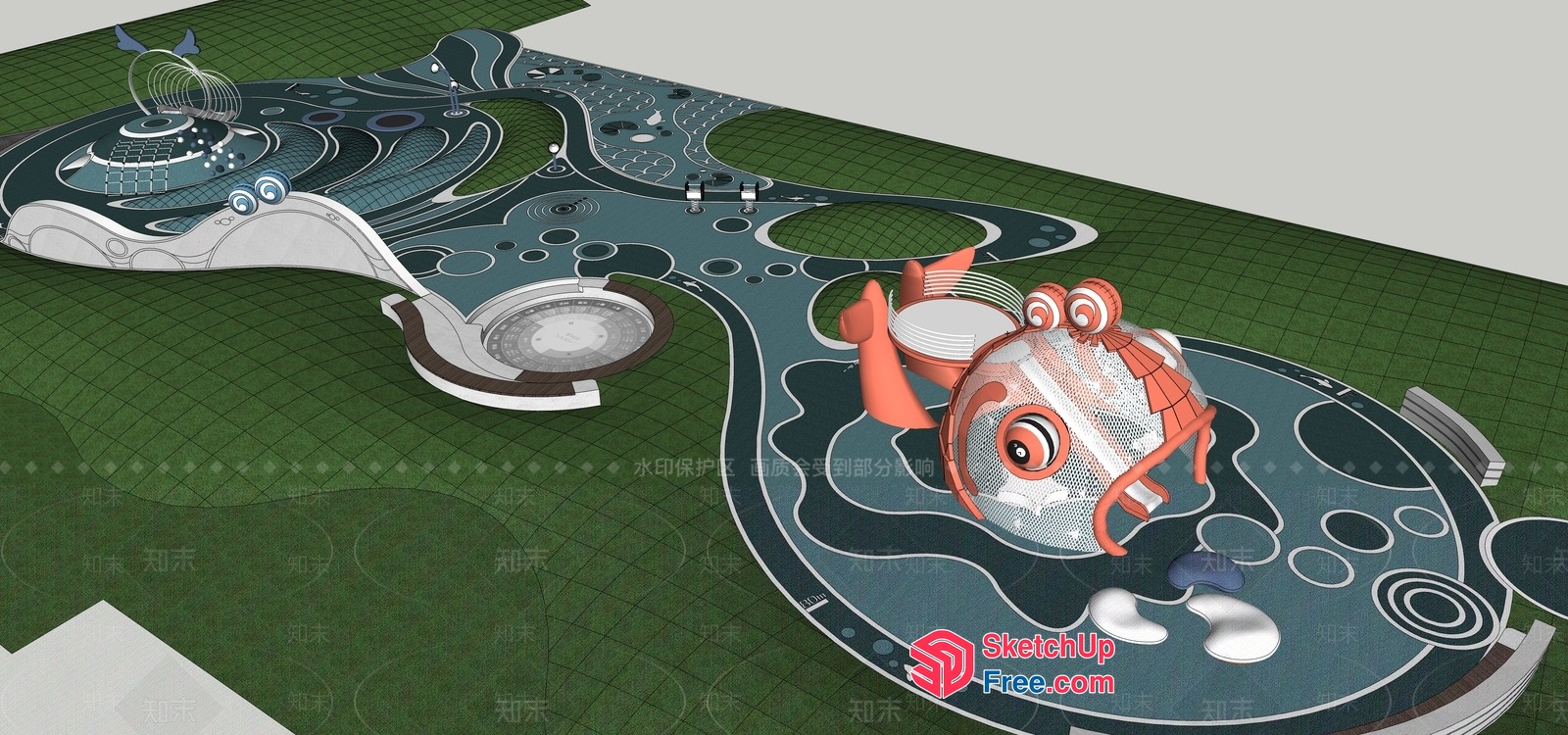 Futuristic Space-Themed Playground 3D SketchUp File