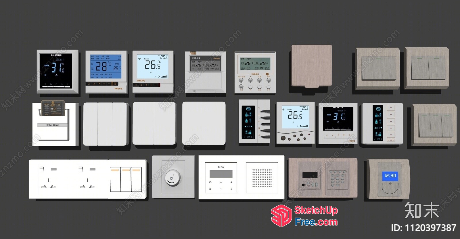 Thermostats And Control Panels 3D SketchUp File