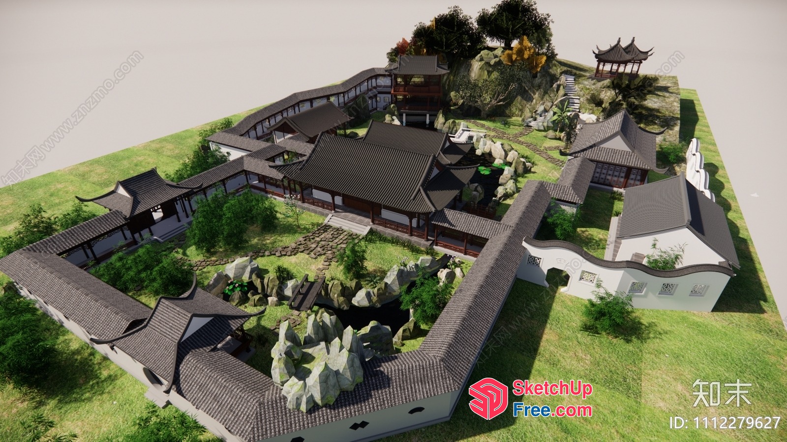 Asian Style Villa With Traditional Architecture 3D SketchUp File