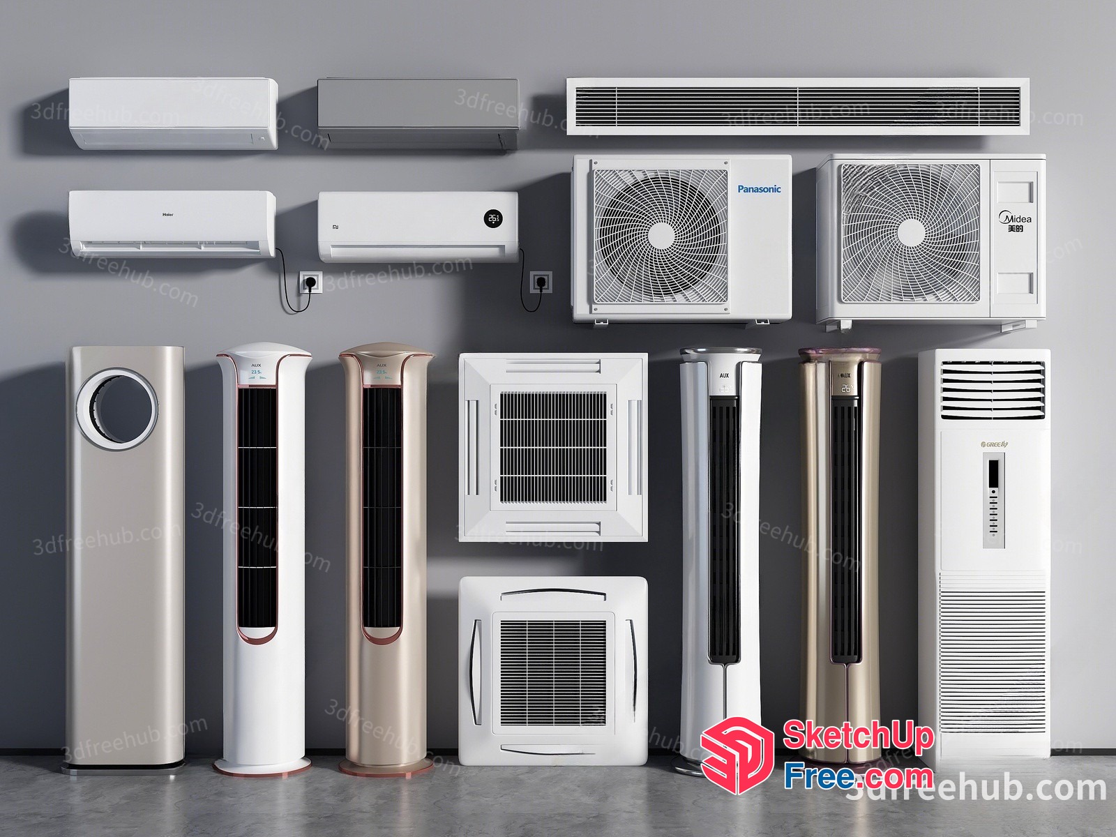 Air Conditioner And Fan Arrangement 3D SketchUp File