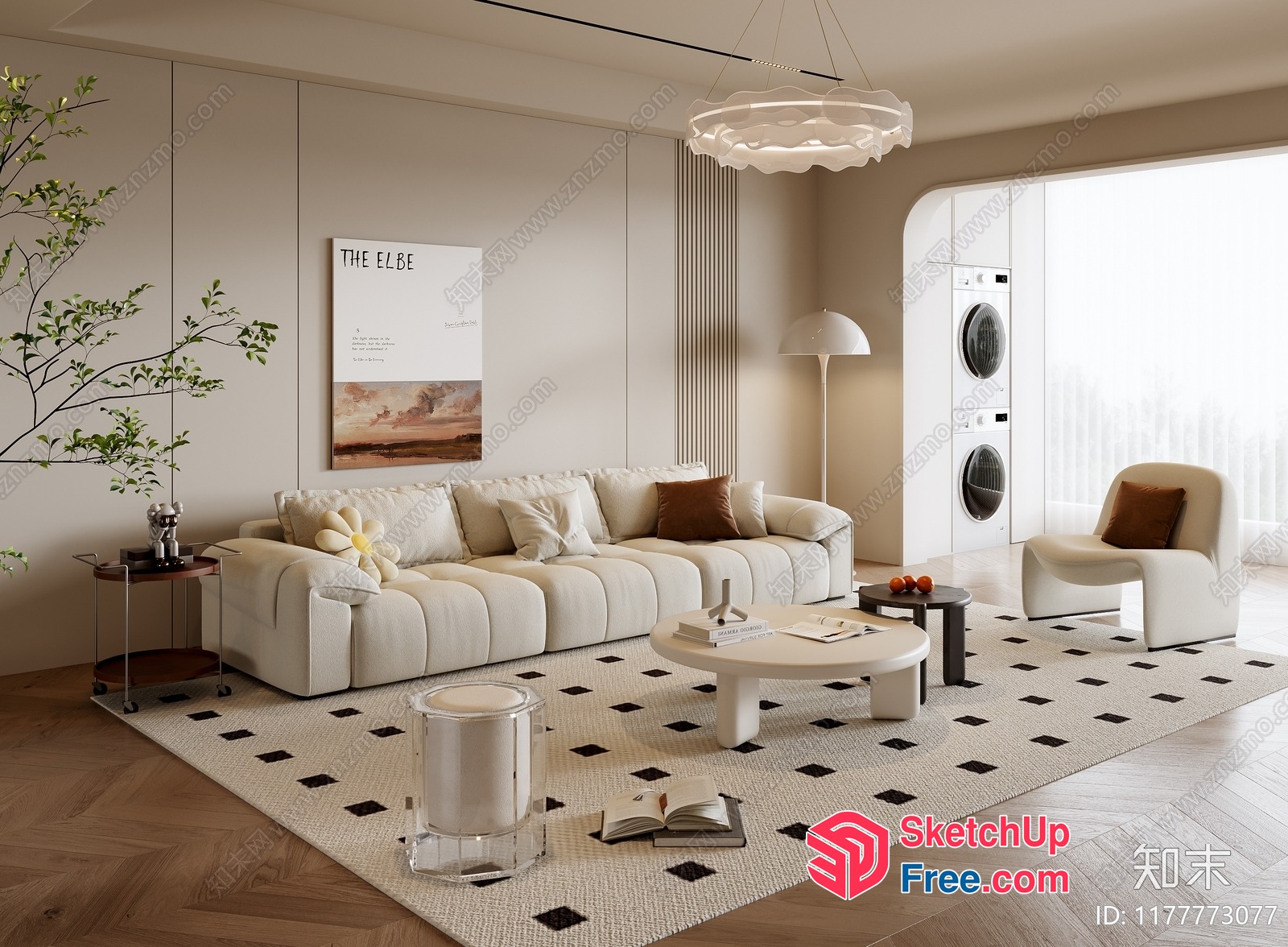 Elegant And Modern Living Room Interior 3D SketchUp File