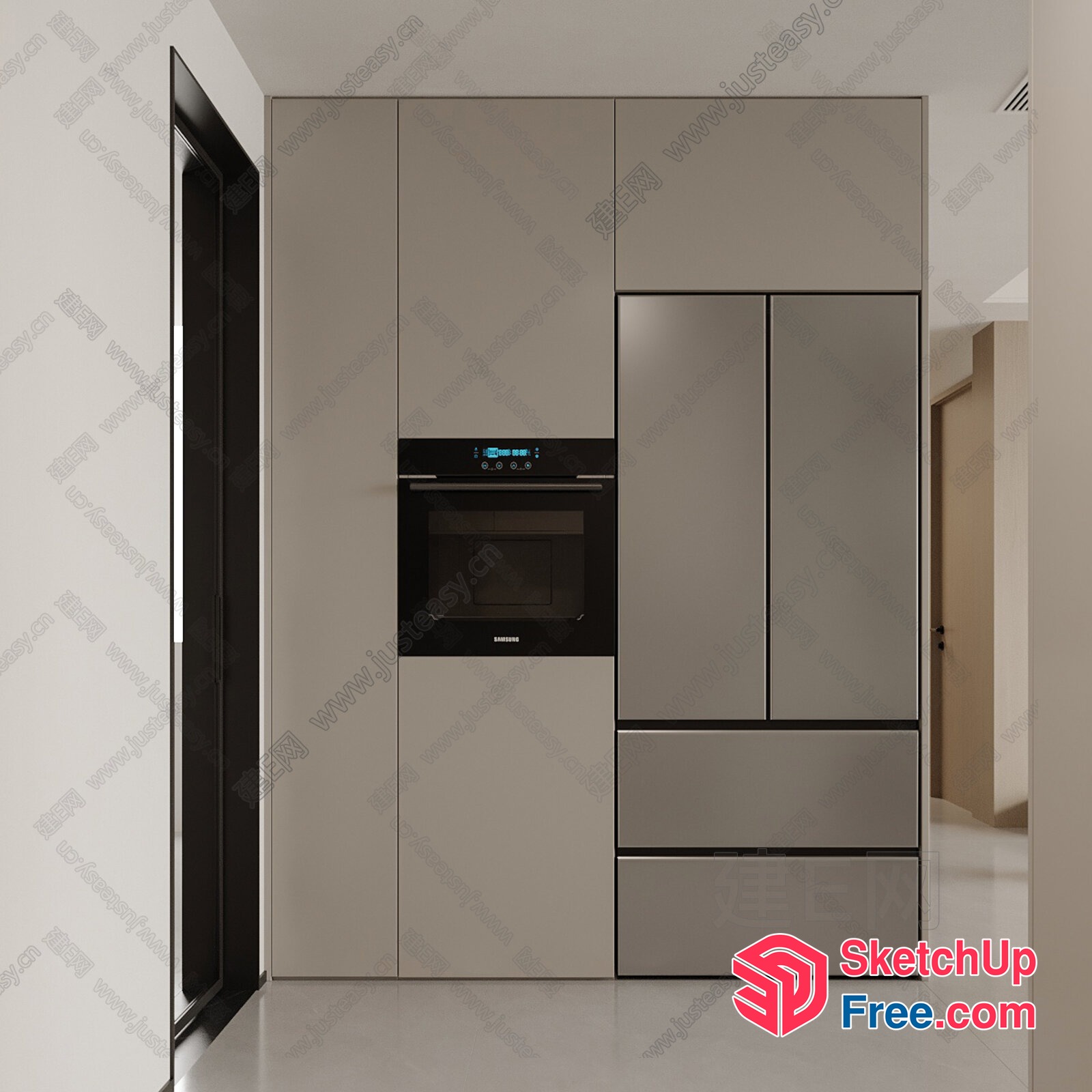 Modern Kitchen Interior With Sleek Appliances And Minimalist Decor 3D SketchUp File