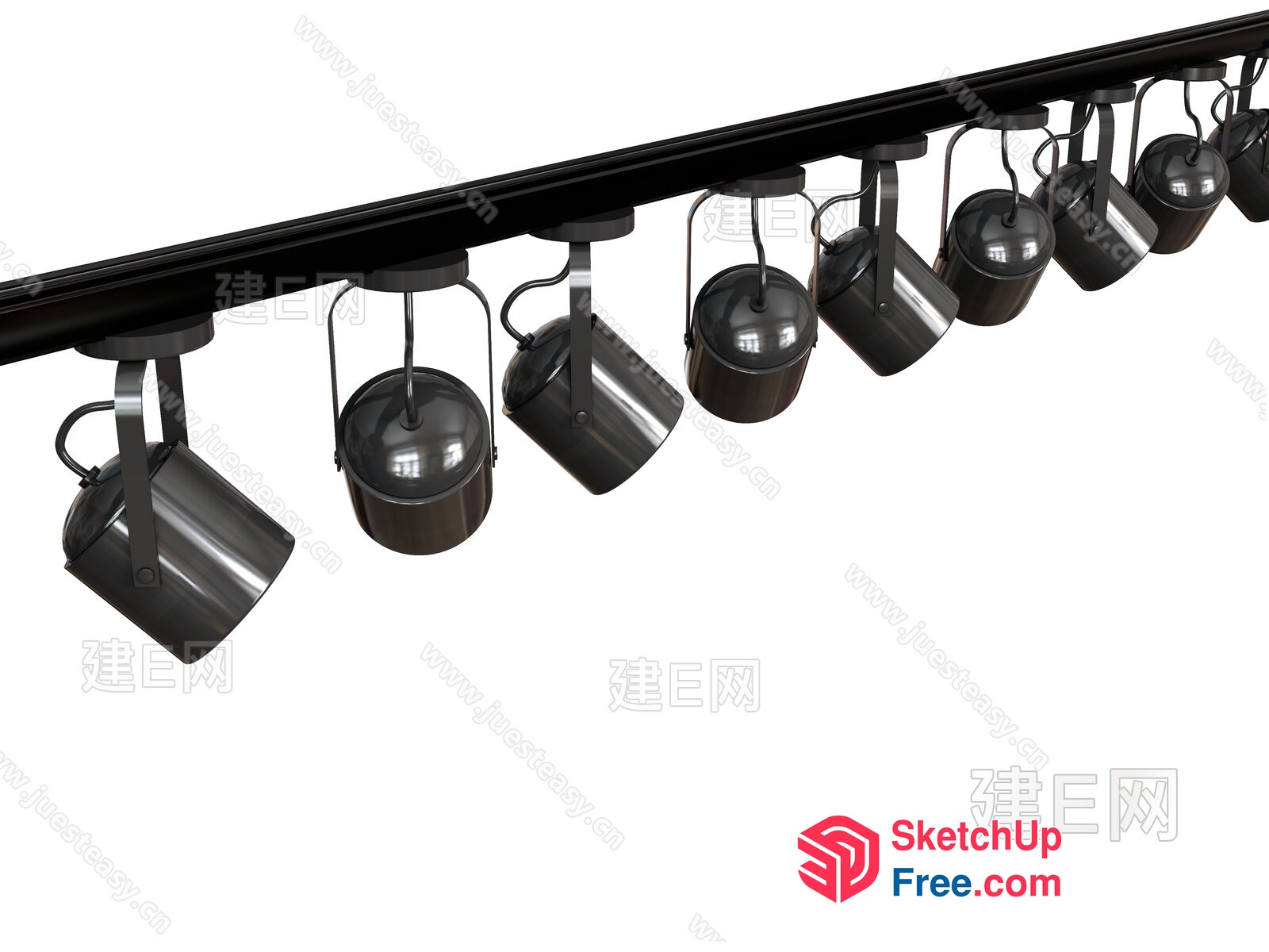 Modern Industrial Style Track Lighting 3D SketchUp File