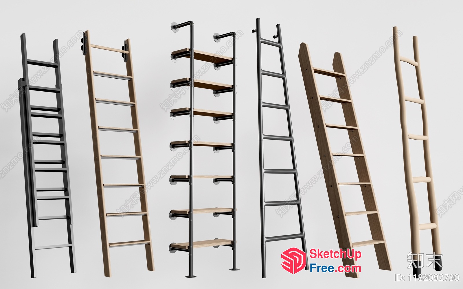 Ladder Designs For Various Staircases 3D SketchUp File