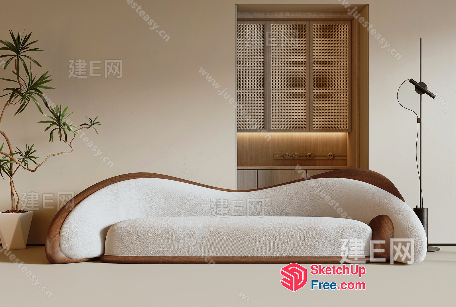 Elegant And Sophisticated Modern Sofa 3D SketchUp File