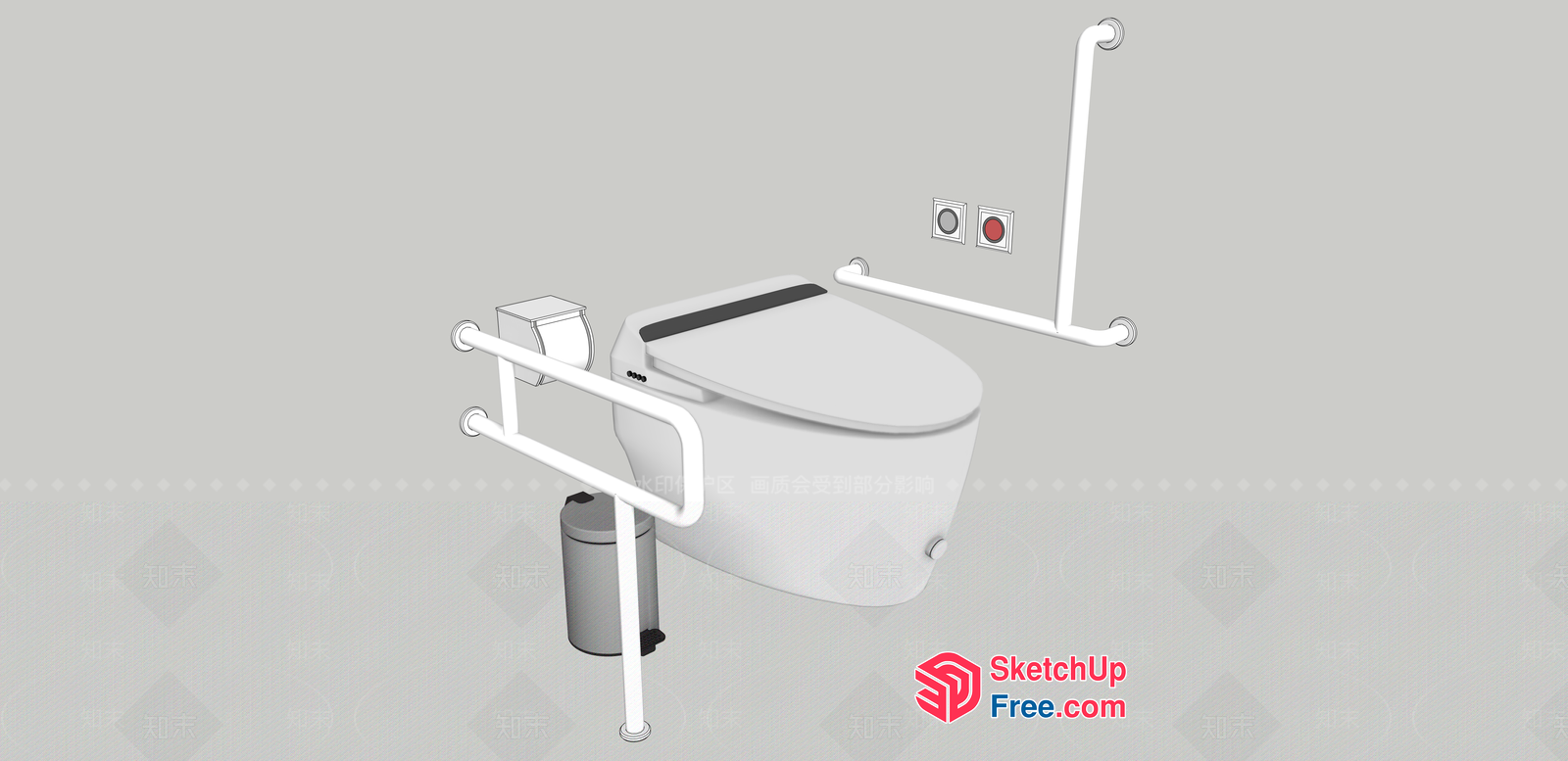 Bathroom Accessibility Equipment Installation 3D SketchUp File