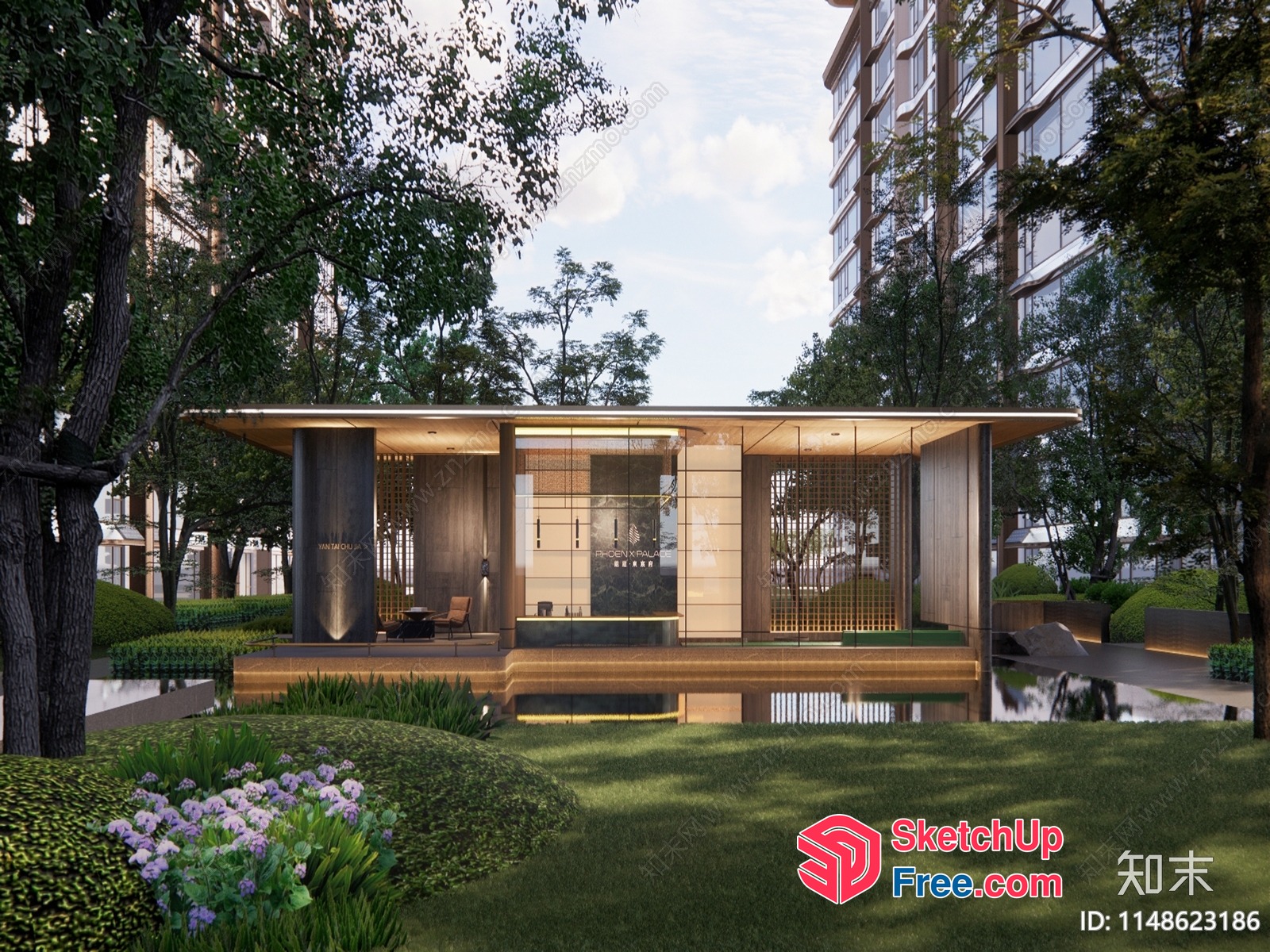 Modern Luxury Villa Exterior With Elegant Glass Curtain Wall 3D SketchUp File
