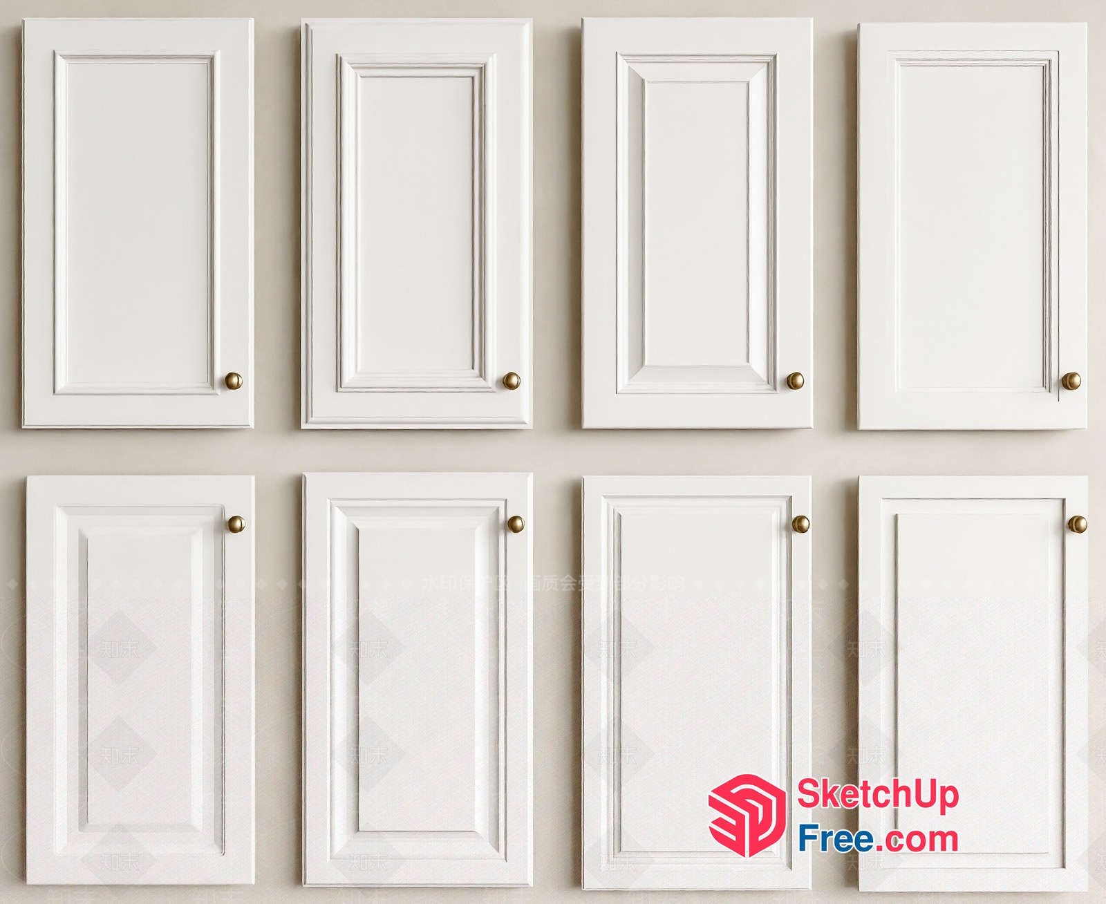White Cabinet Doors 3D SketchUp File