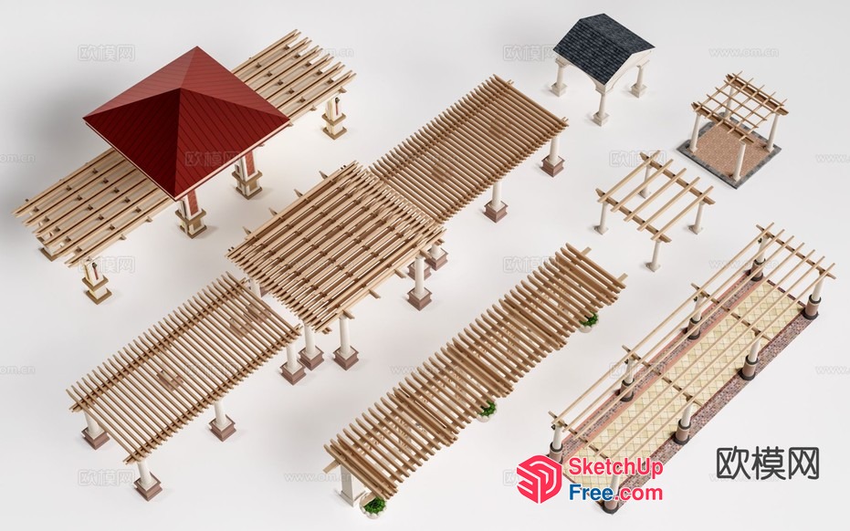 Various Styles Of Pergolas And Gazebos 3D SketchUp File