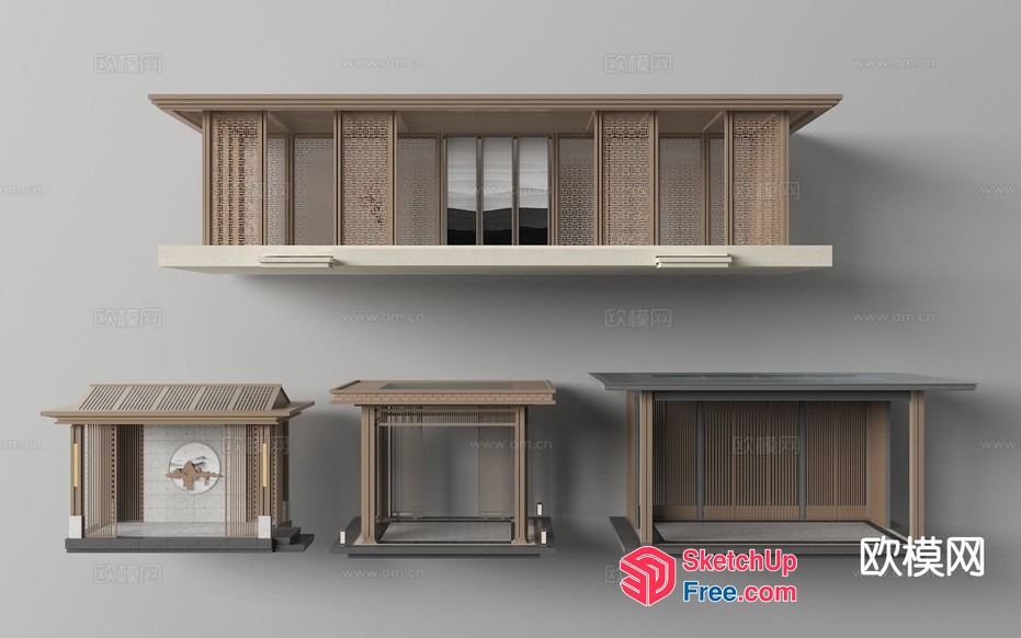 Japanese Style Exterior Decor 3D SketchUp File