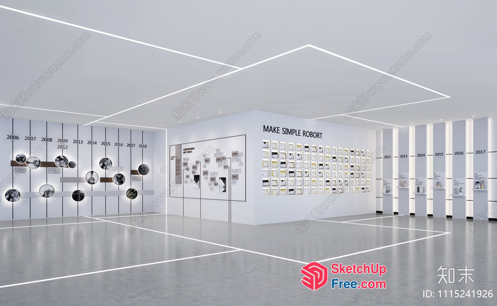 Modern Minimalist Interior With Sleek White Walls And Floor 3D SketchUp File