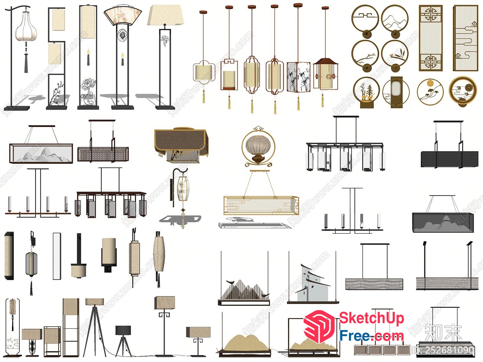 Japanese Decorative Light Fixtures 3D SketchUp File