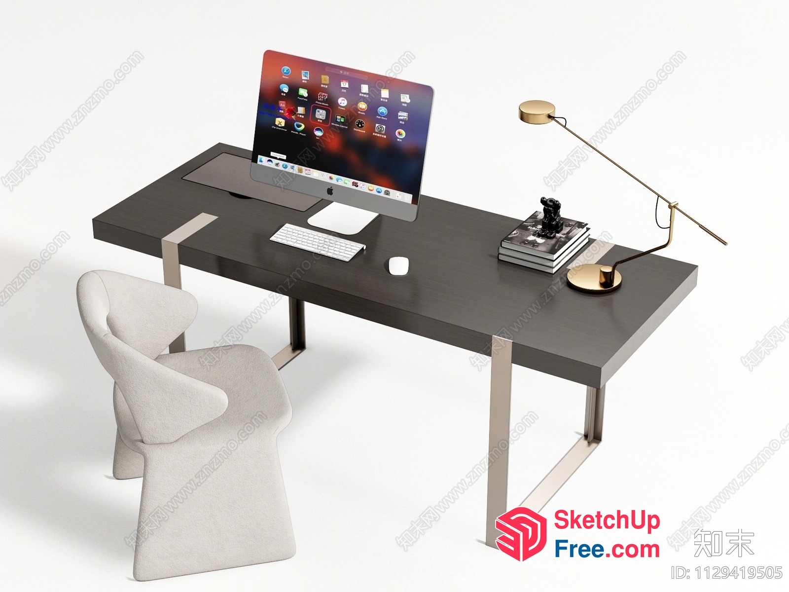 Modern Office Workspace With Sleek Desk And Chair 3D SketchUp File
