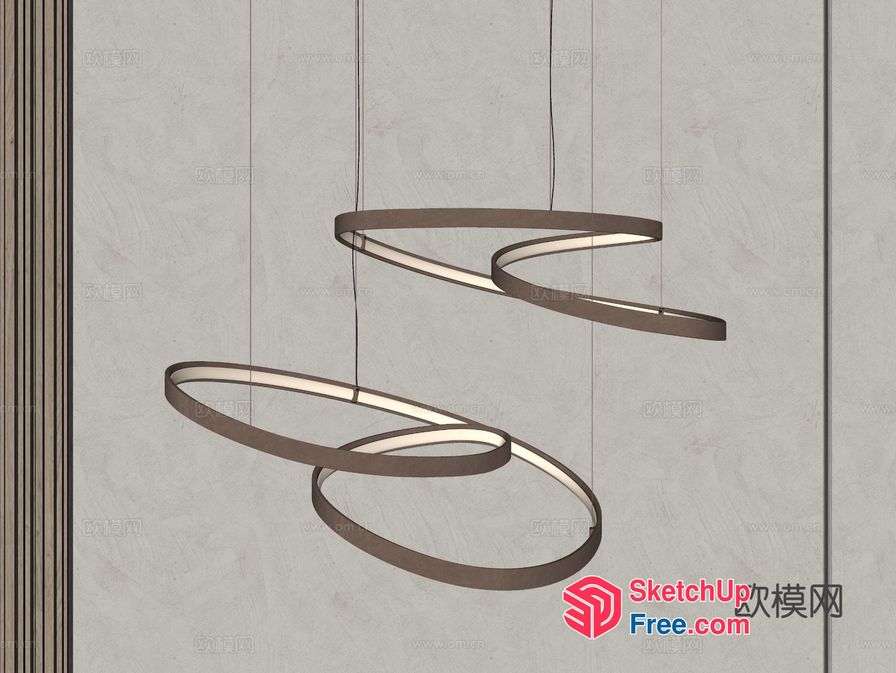 Modern Contemporary Oval Light Fixture 3D SketchUp File