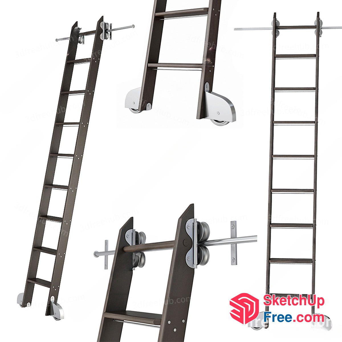 Ladder Collection In A Clean And Minimalist Setting 3D SketchUp File