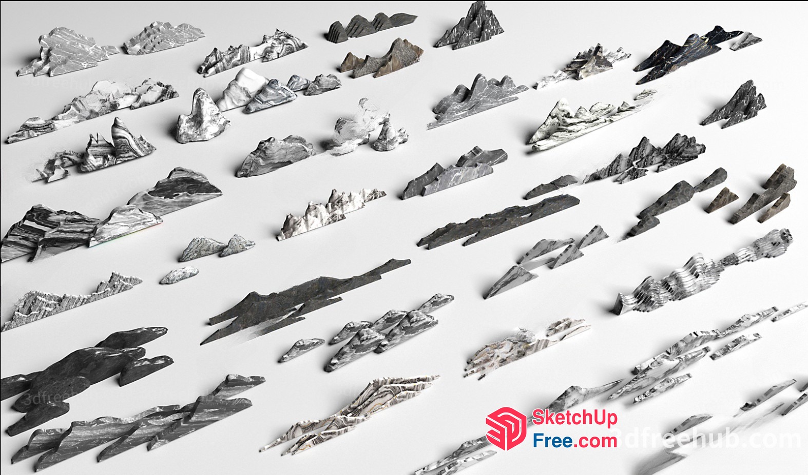 Rocky Mountainous 3D Models 3D SketchUp File