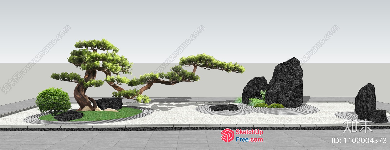 Japanese Zen Garden Landscape 3D SketchUp File