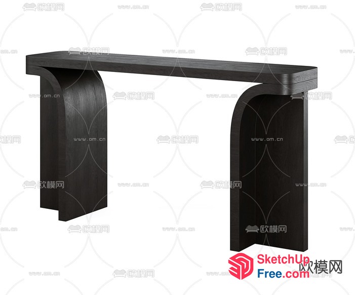 Modern Black Console Table 3D SketchUp File
