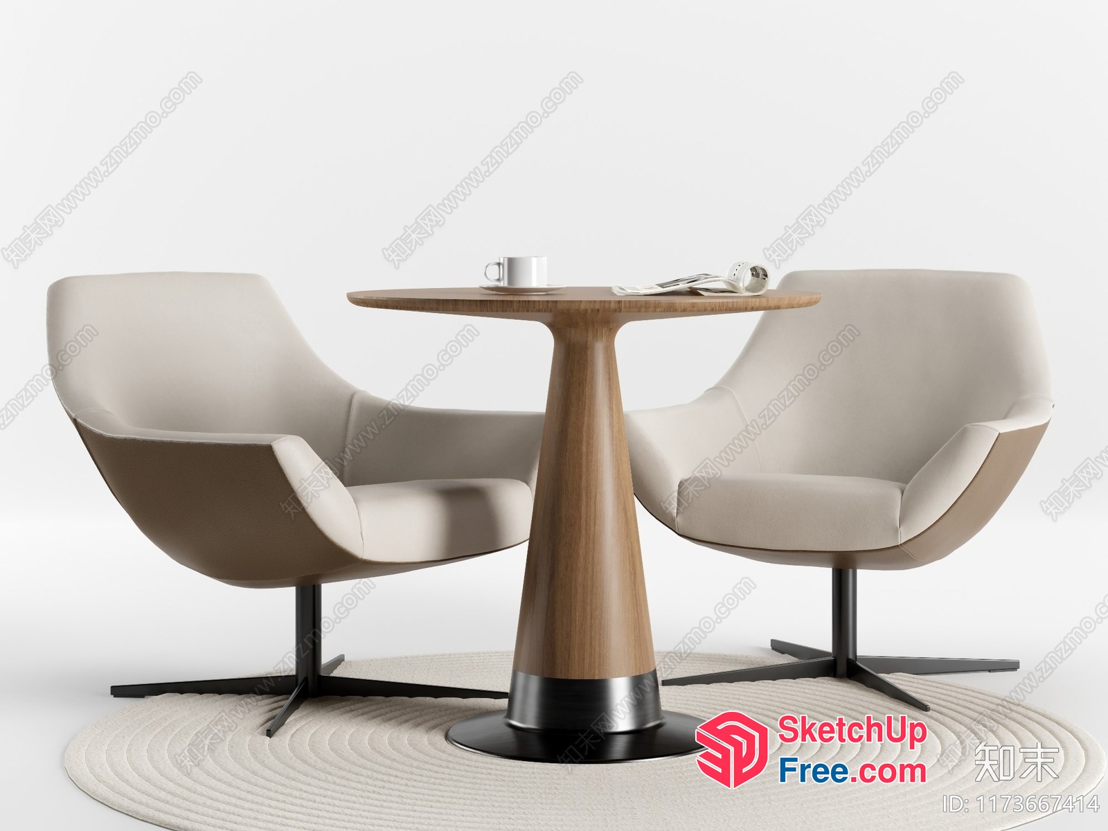 Modern Minimalist Interior Furniture Set 3D SketchUp File