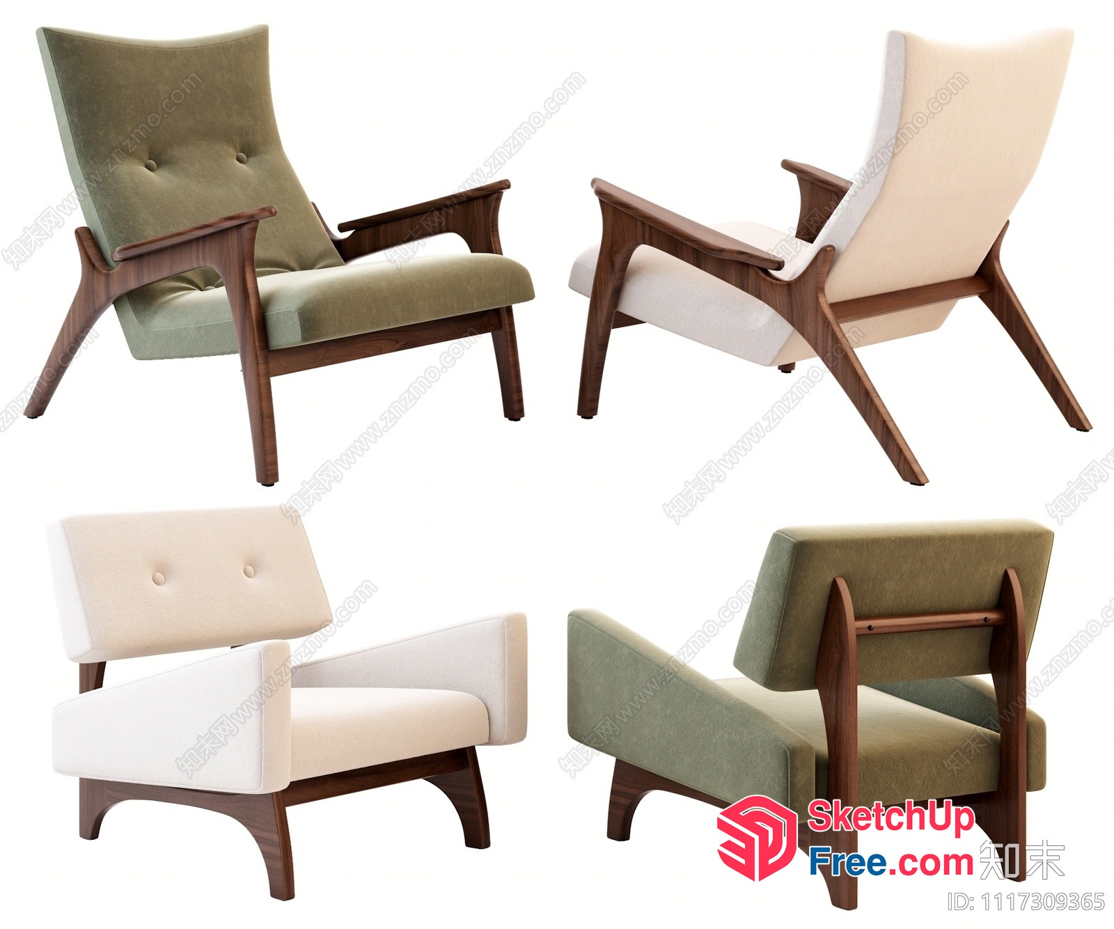 Elegant Mid-Century Modern Furniture Set 3D SketchUp File