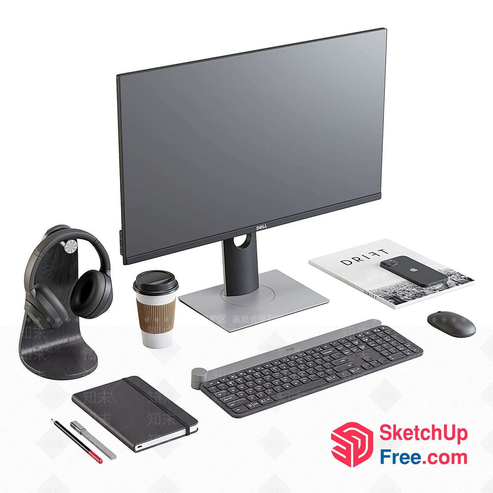 Minimalist Modern Office Workspace 3D SketchUp File