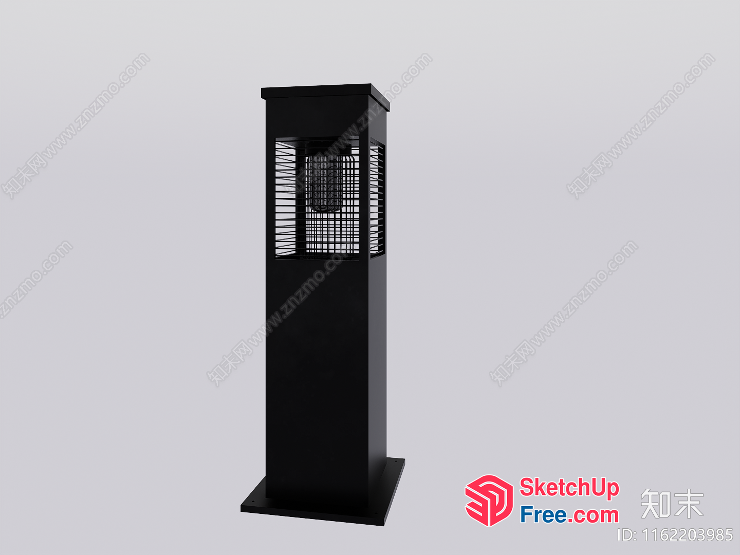 Tall Pillar With Slatted Windows 3D SketchUp File