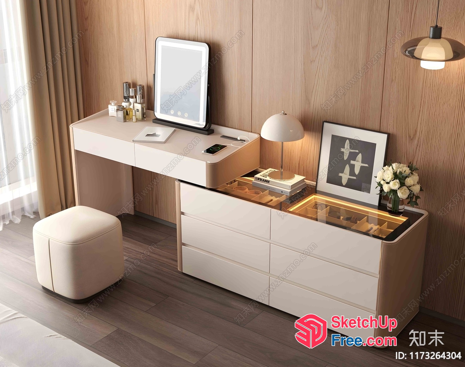 Modern Minimalist Bedroom Furniture Set 3D SketchUp File